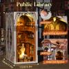 CCCDF Book Nook Kit, DIY Miniature House Kit 3D Wooden Puzzle for Adults Booknook Kit with Dust Cover Book Decor Bookshelf Decoration Decorative Bookends Women Craft Gifts for Teens (Public Library) view 3