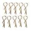 Pwshymi 10Pcs, RC Shell Clips Pins Metal Body Clips for 1/5 1/6 1/8 1/10 RC Car Clips Metal, Strong Durability Small and Lightweight Compatible with 1/5 1/6 1/8 1/10 RC Car (Gold) view 1