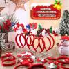 Glitinsel 120 Pcs Christmas Party Favors Bulk Christmas Bead Star Necklaces Jingle Bell Necklaces Santa Xmas Tree Snowman Elk Headbands Glitter Glasses Frame for Xmas Costume (Classic) view 3