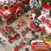 Glitinsel 120 Pcs Christmas Party Favors Bulk Christmas Bead Star Necklaces Jingle Bell Necklaces Santa Xmas Tree Snowman Elk Headbands Glitter Glasses Frame for Xmas Costume (Classic) view 4