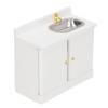 1 : 12 Miniature Dollhouse Cabinet with Sink Realistic Exquisite Structure Smooth Wooden for Bathroom view 1