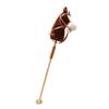 Stick Horse Wooden Pole Handcrafted,Pretend Play,with Realistic Sound Effects Hobby Horse on A Stick for Kids Boys Girls Gift, Coffee with Roller view 1