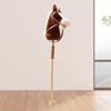 Stick Horse Wooden Pole Handcrafted,Pretend Play,with Realistic Sound Effects Hobby Horse on A Stick for Kids Boys Girls Gift, Coffee with Roller view 4