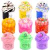 9 Pack Slime Kit, with 3 Jelly Cube Crunchy Slime and 6 Butter Slime, Orange, Blue, Pink Clear Crunchy Slime, Soft & Non-Sticky, for Girls and Boys FamilyToy, Party Favors and School Education view 1