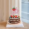 1Pcs Strawberry Oh Girl Cake topper It'a a Girl Strawberry Cake Pick for Fruit Theme Baby Shower Kids Birthday Party Supplies view 3
