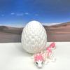 3D Printed Baby Dragon with Dragon Egg, Articulated White and Blue Clover, Crystal, Easter, Gemstone, Orchid, Rose, Sushi Woodland Baby Dragon, Fidget ADHD Autism Toy BD007WP-WE (Gemstone Dragon) view 1