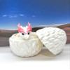 3D Printed Baby Dragon with Dragon Egg, Articulated White and Blue Clover, Crystal, Easter, Gemstone, Orchid, Rose, Sushi Woodland Baby Dragon, Fidget ADHD Autism Toy BD007WP-WE (Woodland Dragon) view 4