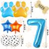 Dog Balloons Decoration Supplies Include 40 IN 7 Balloon Number Dog Paw Balloons Paw Print Balloon for Pet Dogs Themed 7th Birthday Decorations for Girls Boys view 2