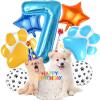 Dog Balloons Decoration Supplies Include 40 IN 7 Balloon Number Dog Paw Balloons Paw Print Balloon for Pet Dogs Themed 7th Birthday Decorations for Girls Boys view 3