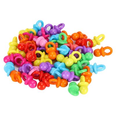 100Pcs Acrylic Pacifier for Games Bulk Tiny Pacifiers for Pacifier Hunt Party Shower Favors and Birthday Decorations Transparent Blue