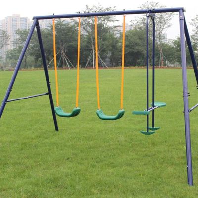 4 Seat Metal Swing Set with Glider, Kids Swing, Outdoor Swing, Kids Outdoor Toys, Playground Equipment, Suitable for Children 3-8 Years Old