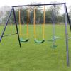4 Seat Metal Swing Set with Glider, Kids Swing, Outdoor Swing, Kids Outdoor Toys, Playground Equipment, Suitable for Children 3-8 Years Old view 1