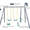 4 Seat Metal Swing Set with Glider, Kids Swing, Outdoor Swing, Kids Outdoor Toys, Playground Equipment, Suitable for Children 3-8 Years Old view 4