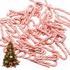 Kalastussaari 100 Pcs Candy Cane Ornaments, Red and White 1.77 in Mini Candy Cane Christmas Decorations, Fake DIY Craft Clay Miniature Christmas Ornaments for Dollhouse Home Decor Candy Canes view 1