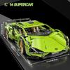 Chodia Sport Race Car Building Block Sets for Adults Boys,Green Racing Supercar Toys Kits with LED Light Collectible 1:14 Model Construction Birthday for Teens Age 8-12 12-16(1254 PCS) view 3