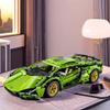 Chodia Sport Race Car Building Block Sets for Adults Boys,Green Racing Supercar Toys Kits with LED Light Collectible 1:14 Model Construction Birthday for Teens Age 8-12 12-16(1254 PCS) view 4