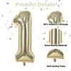 Champagne Gold Number 11 Balloons, 11 Number Balloons Light Gold, Gold Foil Aluminum Star Heart Balloon With Long Balloon for 11th Birthday Party Graduation Anniversary 1st Baby Shower Decorations view 3