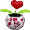 Red Solar Powered Dancing Figurines Toy - Solar Dance Flower, Heart Swing Dancing Flower in Pots, Shaking Head Ornament Car Dashboard Decoration view 1
