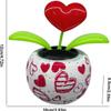 Red Solar Powered Dancing Figurines Toy - Solar Dance Flower, Heart Swing Dancing Flower in Pots, Shaking Head Ornament Car Dashboard Decoration view 3