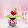 Red Solar Powered Dancing Figurines Toy - Solar Dance Flower, Heart Swing Dancing Flower in Pots, Shaking Head Ornament Car Dashboard Decoration view 4