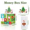 Christmas Money Box for Cash Gift Pull, Money Holder Cash Gift for Kids Adults, DIY Fun Holiday Cash Box, Surprise Gift Box for Parents, Lovers and Friends, Includes 50Pcs Transparent Bags (Green) view 2