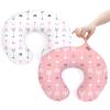 BROLEX Baby Nursing Pillow Covers: 2-Pack Soft Slipcovers for Breastfeeding Pillows - Comfortable Fabric, Fits Standard Nursing Pillows for Boys & Girls - Pink Arrow view 1