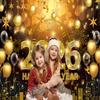 2026 Happy New Year Banner Backdrop 8x6FT Black and Gold Fireworks New Years Eve Photography Background for NYE Decorations 2026 New Years Eve Party Supplies NYE Party Favor view 4