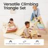 Tiny Land Pikler Triangle Set, 7-in-1 Foldable Pikler Triangle Climbing Toys Set for Kids,Baby Indoor Playground Jungle Gym, Wooden Montessori Climbing Set for Toddler (Rainbow) view 2
