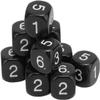 20Pcs Black 6 Sided Number Dice, Round Corner Polyhedral Dice, Polyhedral Role Playing for Numeral Teaching Board Games, DND RPG Wow Table Games (16mm) view 2
