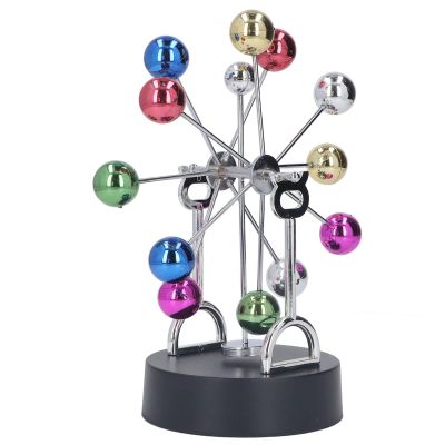 Ferris Wheel Revolving Ball, Electric Magnetic Rotation Ferris Wheel Desk Colorful Metal Ball Perpetual Motion Decoration