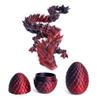 Flavery 3D Printed Dragon Egg with Flexible Crystal Dragon Inside, Colorful Fidget Toy, Birthday Gift, Desk Pet Figure - 12 Dragon (Black Red) view 1