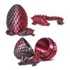 Flavery 3D Printed Dragon Egg with Flexible Crystal Dragon Inside, Colorful Fidget Toy, Birthday Gift, Desk Pet Figure - 12 Dragon (Black Red) view 3