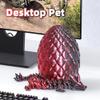 Flavery 3D Printed Dragon Egg with Flexible Crystal Dragon Inside, Colorful Fidget Toy, Birthday Gift, Desk Pet Figure - 12 Dragon (Black Red) view 4