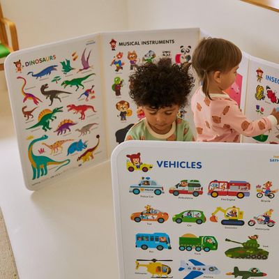 Hattung SayHouse Foldable Kids' Play & Learning Board, Interactive Magnetic Board for Toddlers & Kids, Educational Play with Animal & Vehicle Illustrations, Portable & Compact Design, Made in Korea