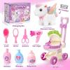 TUZT Girl Interactive Walking Unicorn Stroller Toy Set with Plush Electric Unicorn & Groom Care Accessories, Pretend Play Christmas Birthday Gift Toddler 3 4 5 6 Years, Unicorn Toys for Girls 4-6 view 4