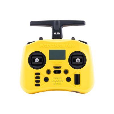 Radiomaster Pocket Crush 2.4GHz ELRS Hall Gimbal Transmitter Remote Control Portable Lightweight Foldable Antenna Mode 2 (Lemon Twist Yellow)