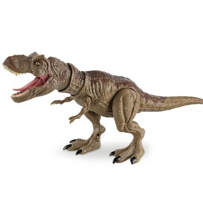 Tyrannosaurus Rex Action Figure Dinosaur Toy for Kids 3-5 & 6-8 with Continuous Spray and Vibration - Roaring & Light-Up Dino Toy with Movable Jaws and Limbs, Christmas, Birthday Gift for Kids (Brown)