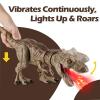 Tyrannosaurus Rex Action Figure Dinosaur Toy for Kids 3-5 & 6-8 with Continuous Spray and Vibration - Roaring & Light-Up Dino Toy with Movable Jaws and Limbs, Christmas, Birthday Gift for Kids (Brown) view 2