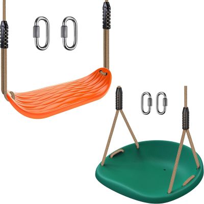 2pcs Swing Seat with Adjustable Rope and 4pcs Carabiners