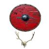 24-Inch Round Wooden with Heavy Metal Fittings | Battle-Ready SCA LARP Reenactment Prop | Wall Decor & Historical Gift view 1