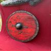 24-Inch Round Wooden with Heavy Metal Fittings | Battle-Ready SCA LARP Reenactment Prop | Wall Decor & Historical Gift view 3