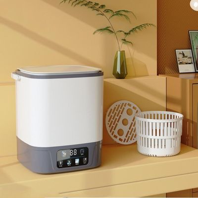 Small Washing Machine 10L Large Capacity Washer 9.5X9.5X11in Portable Washing Machine For RV Home Apartments Dorms Camping Travel Space Saver(Gray)