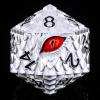 1 die Metal D20 DND Dice - Dragon Scale Metallic 20 Sided Giant Polyhedral Dice,35mm Large Dragon Eye Metal D&D Dice for Dungeons and Dragon Tabletop Game(White Dragon Scale) view 1