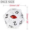 1 die Metal D20 DND Dice - Dragon Scale Metallic 20 Sided Giant Polyhedral Dice,35mm Large Dragon Eye Metal D&D Dice for Dungeons and Dragon Tabletop Game(White Dragon Scale) view 2