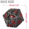 1 die Metal D20 DND Dice - Dragon Scale Metallic 20 Sided Giant Polyhedral Dice,35mm Large Dragon Eye Metal D&D Dice for Dungeons and Dragon Tabletop Game(Black Dragon Scale) view 2