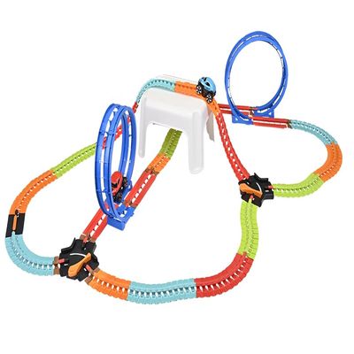 Discovery Toys Crazy Climb Track Super Set | Car Track Set with LED Light-Up Race Car | Interchangeable Car Shells | Multicolor Flexible Changeable Tack | Custom Racetrack Toy | 5+ Yrs
