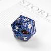 1 die Metal D20 DND Dice - Dragon Scale Metallic 20 Sided Giant Polyhedral Dice,35mm Large Dragon Eye Metal D&D Dice for Dungeons and Dragon Tabletop Game(Blue Glitter Dragon Scale) view 3