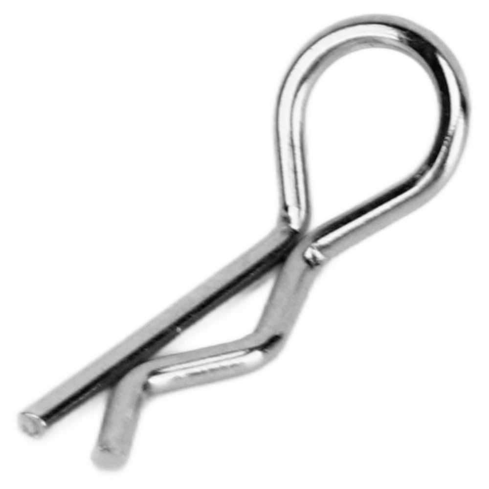 Nurnesy 60PCS RC Car Body Clip 12mm Length 0.6mm Dia Easy Removal Installation Universal for 1/16 1/18 RC Car (Silver)