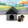 3D Printed Dog with Dog House, Articulated Labrador Retriever, Husky,German Shepperd,Golden Retriever Collie, Border Collie, Australian Shepherd Toy (German Shepherd, Gray and Black Doghouse) view 1