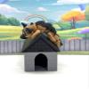 3D Printed Dog with Dog House, Articulated Labrador Retriever, Husky,German Shepperd,Golden Retriever Collie, Border Collie, Australian Shepherd Toy (German Shepherd, Gray and Black Doghouse) view 2